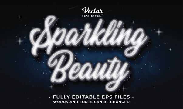 sparkling beauty text effect editable eps cc