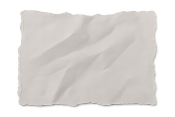 Obraz premium Crumpled white paper sheet with ripped edges and creased texture, perfect for background or mockup, transparent background