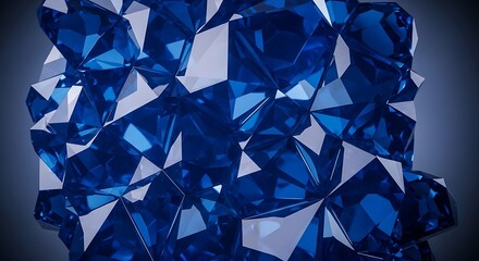 Deep blue multifaceted crystal structure with dynamic light interplay