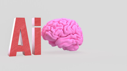 The Ai and Brain for Technology concept 3d Rendering.
