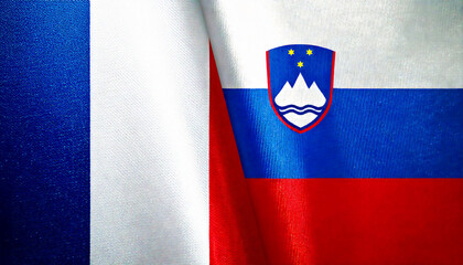 フランスの国旗とスロベニアの国旗(France Flag & Slovenia flag.)
