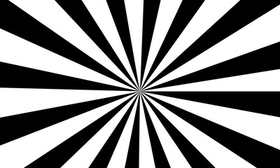 Black and White Radial Starburst or Sunburst Abstract Background Pattern