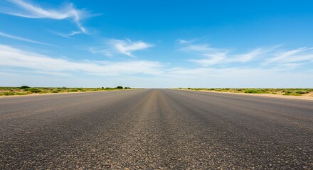 Empty Asphalt Road Leading into Distance