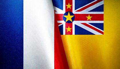 フランスの国旗とニウエの国旗(France Flag & Niue flag.)
