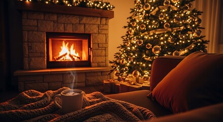 Christmas Wallpaper HD. Festive Holiday Background. Merry Christmas and New Year Wishes