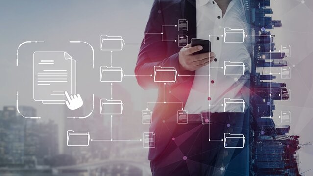 Digital file structure showing folder organization, file hierarchy, and document arrangement. File structure supports management, improves access, and file structure enhances clarity. Marrow
