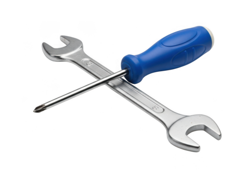 Tools crossed isolated on transparent background