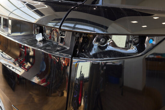 Damage assessment and parts replacement, Comprehensive assessment of vehicle front end damages including structural integrity and component.