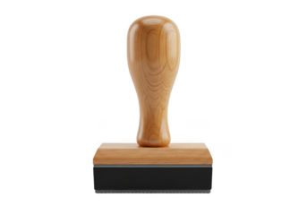 Wooden stamp isolated on transparent background