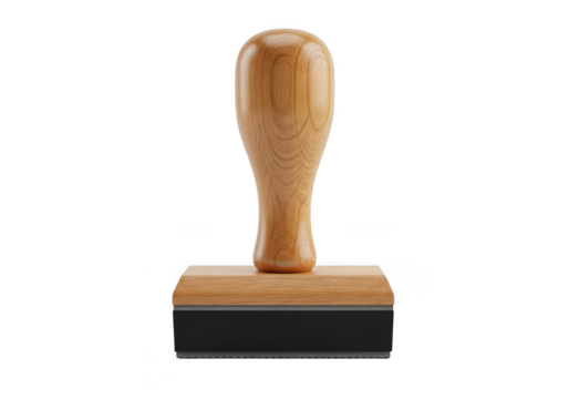 Wooden stamp isolated on transparent background