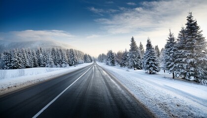 Obraz premium Snow Covered Road