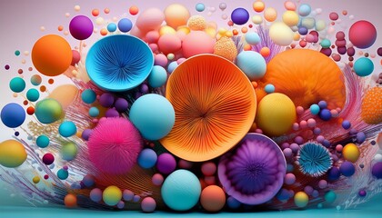 Scabiosa A Vibrant Collection Of Abstract Vector Illustrations Multiple Colorful Elements Mixed Together Energetic And Playful Composition