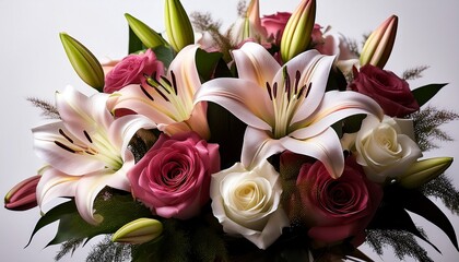 Lily And Rose Bouquet Arrangement