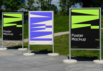 Three Perspective Poster Mockups