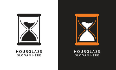Minimalist outline hourglass logo. The sand flow symbolizes the passage of time, patience, or historical study.