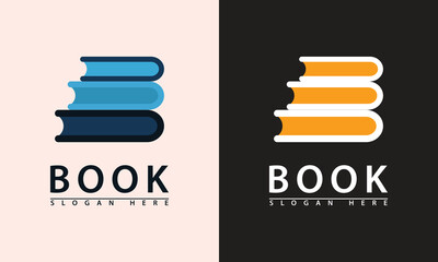 Simple stack of three books logo. Classic symbol for reading, education, literature, and publishing. Clean, minimalist design.