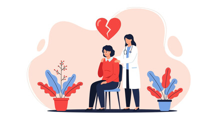 Doctor Comforting Sad Patient with Broken Heart