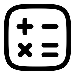 Obraz premium Modern calculator icon for finance app, accounting symbol for business calculations, math solution symbol, originally a vector graphic for scalable design use