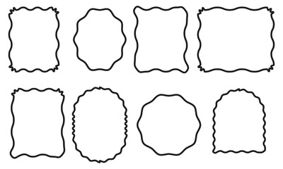 Wavy Frame Box Shapes – Trendy Wavy Border Vector