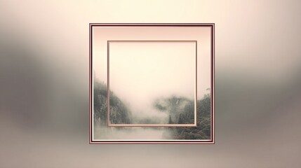 Framed misty mountain landscape
