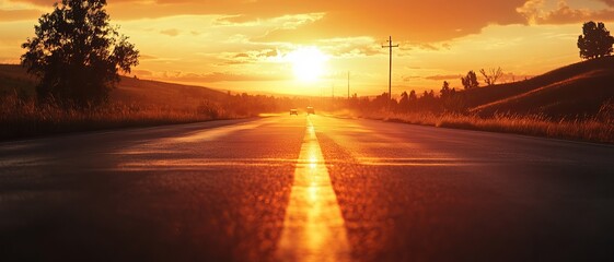 Golden sunset highway