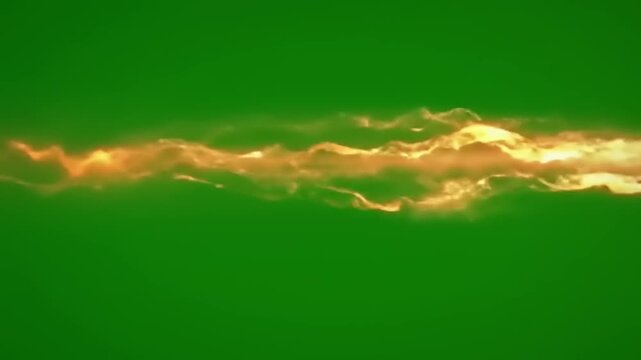 Bright fireball moving across green screen.