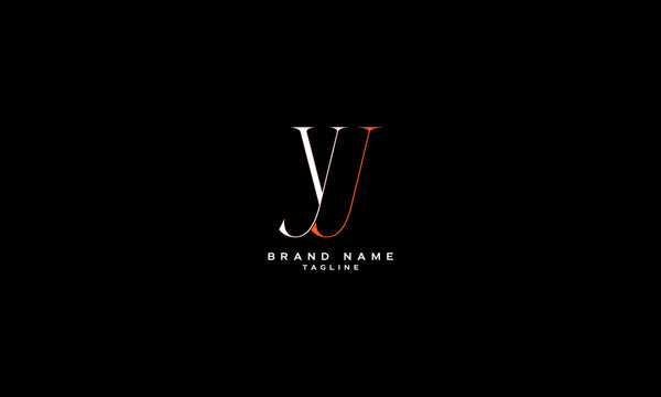  YJ JY Y AND J Abstract initial monogram letter alphabet logo design	
