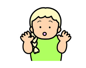 びっくり　金髪の女の子