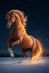 horse in the snow