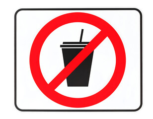 A clear sign indicating that the consumption of beverages in containers is not allowed in the area