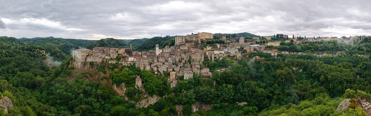 Fototapeta premium Aerial View of Sorano - Sorano, Italy