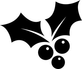 Holly berry black icon