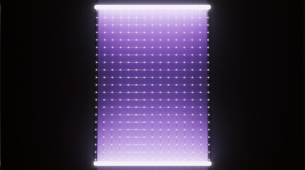A glowing purple LED grid wall, expressing futuristic tech or used in digital art scenes.