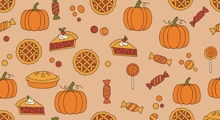 Pumpkin Pie and Candy Pattern