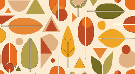 Abstract Leaf Geometric Autumn Background
