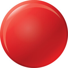 Glossy Red Sphere With Highlights and Subtle Shadowing on a Transparent Background