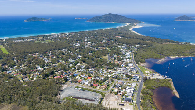 The New South Wales north coast town of Hawks Nest and Port Stephens.