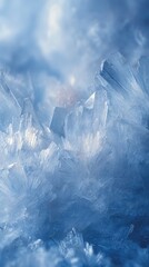 Obraz premium Ice Surface Texture Crystal Clear Macro Closeup Frosty Pattern Natural Winter Design Element Abstract Background