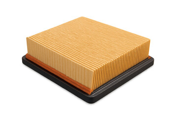 New vehicle air filter providing clean airflow for engine performance and regularly scheduled automotive maintenance