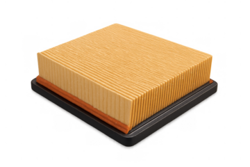 New vehicle air filter providing clean airflow for engine performance and regularly scheduled automotive maintenance