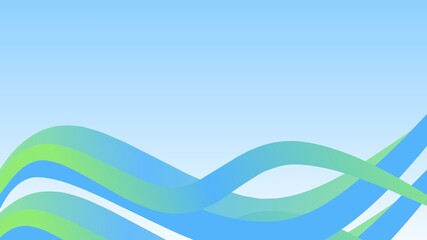 Abstract Fluid Wavy Gradient Background in Fresh Blue and Green Colors