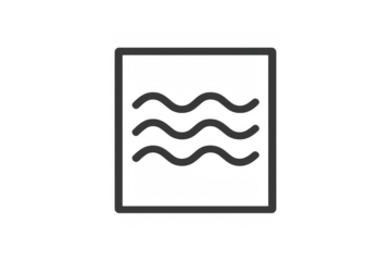 Water waves icon representing liquid, weather, and fluid elements on a transparent background, depicting a symbol for sea or ocean