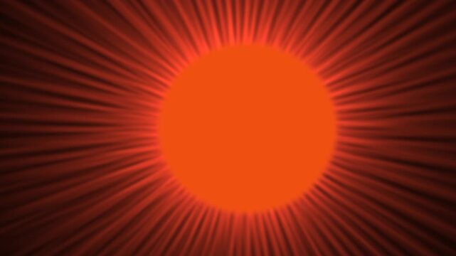 Fiery Red Orb Emitting Radial Light Rays on Dark Background