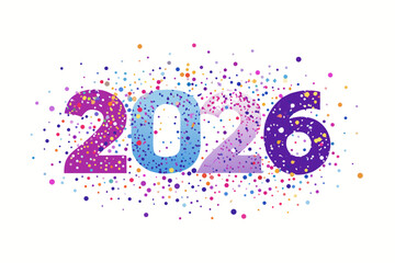 2026 happy new year vector typography design