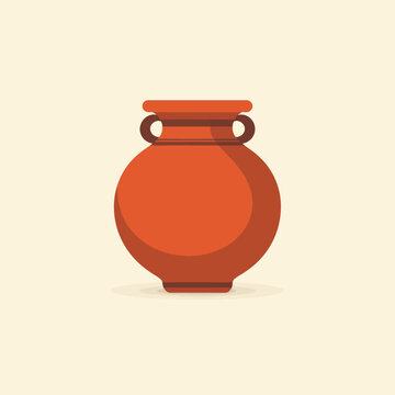 Round Clay Pot Illustration Representing Culinary Concept