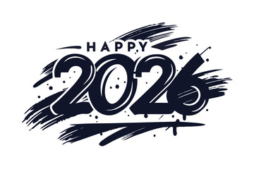 2026 happy new year vector typography design