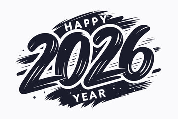 2026 happy new year vector typography design