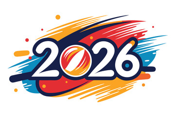 2026 happy new year vector typography design