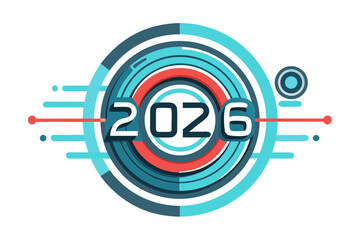 2026 happy new year vector typography design