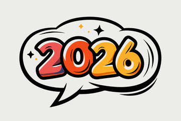 2026 happy new year vector typography design